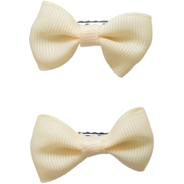 Dahpne 3-Piece Girls Bow Hair Clip Set - Beige - Image 4